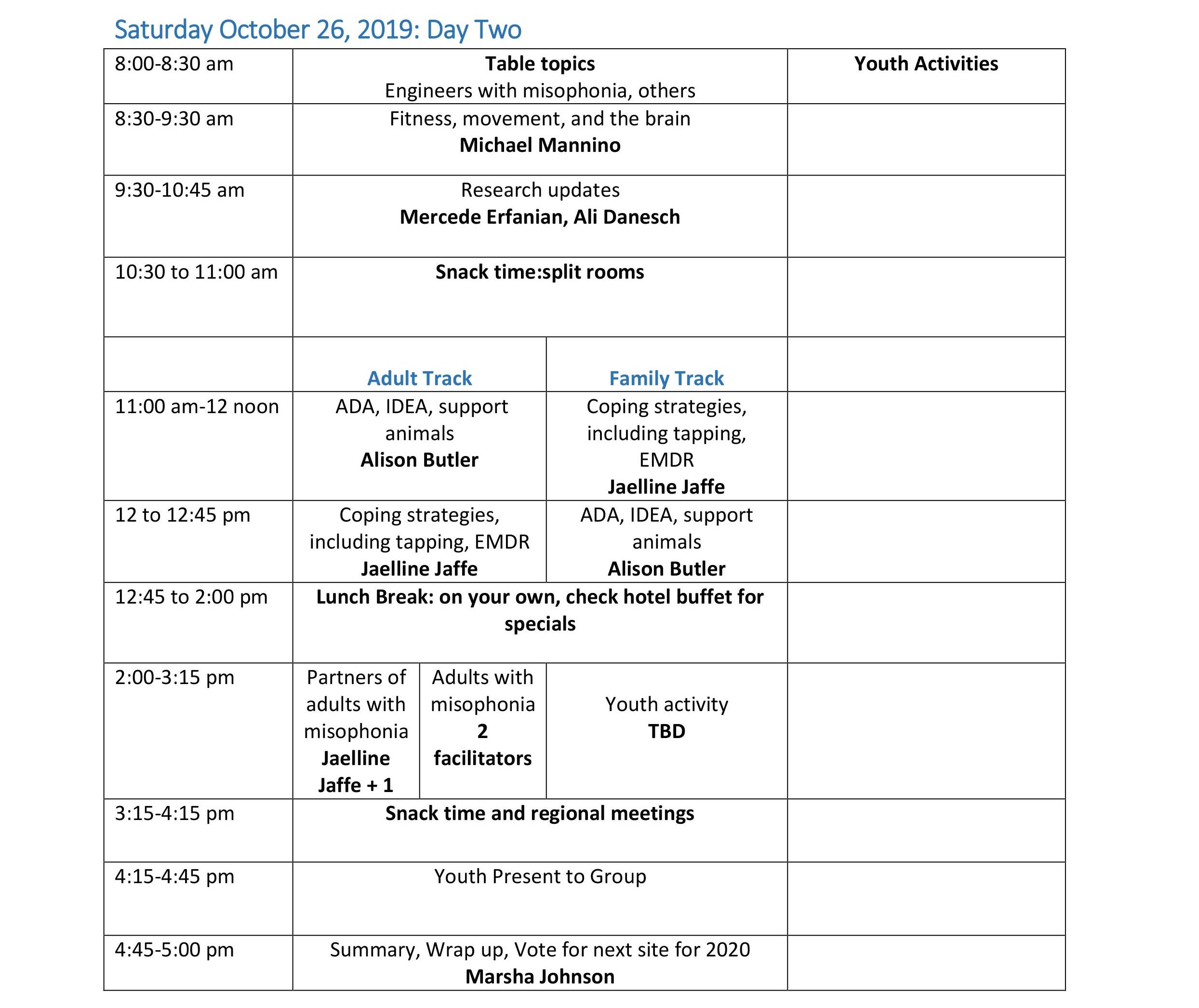 2019 Convention Schedule – Misophonia Association