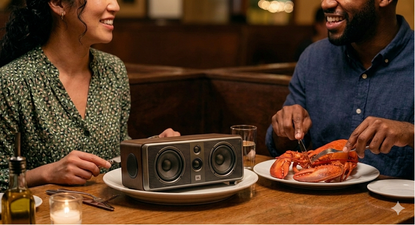 AI image created by author to illustrate dining with misophonia